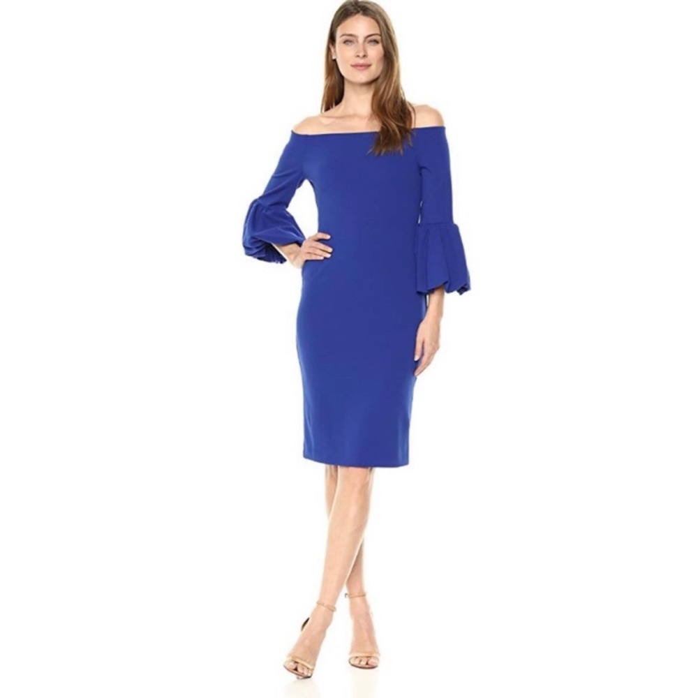 New Eliza J Off The Shoulder Bell Sleeve Dress